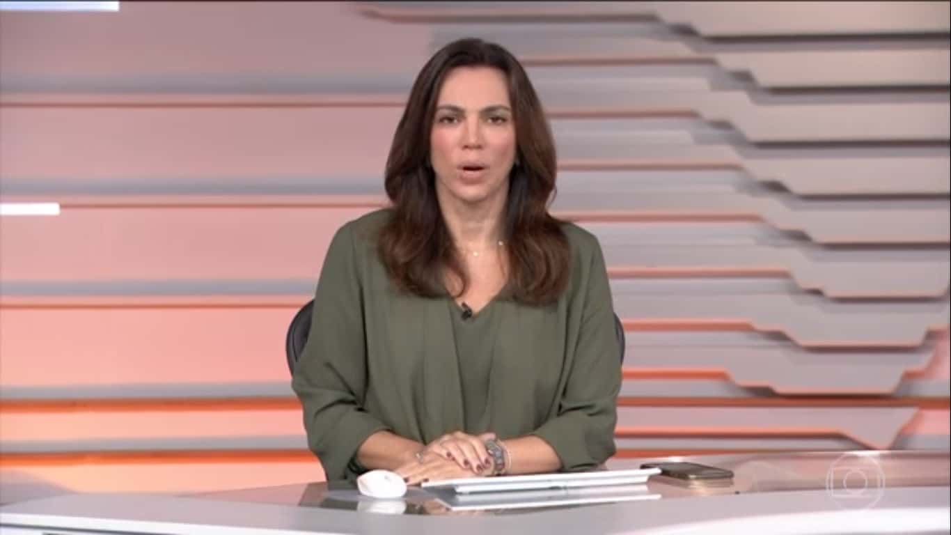 Ana Paula Araújo no comando do Bom Dia Brasil, na Globo (Foto: Reprodução)