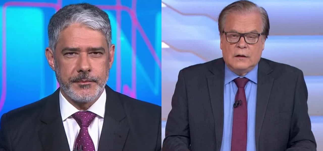 William Bonner e Chico Pinheiro na Globo (Foto: Montagem/ TV Foco)