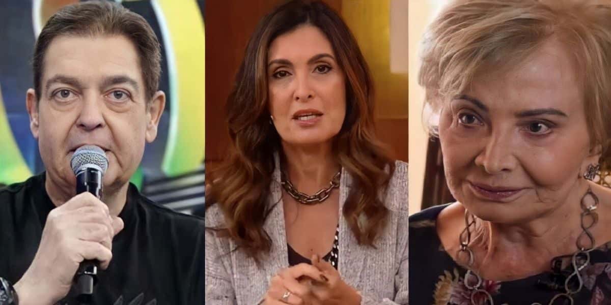 Faustão, Fátima Bernardes e Glória Menezes (Reprodução)
