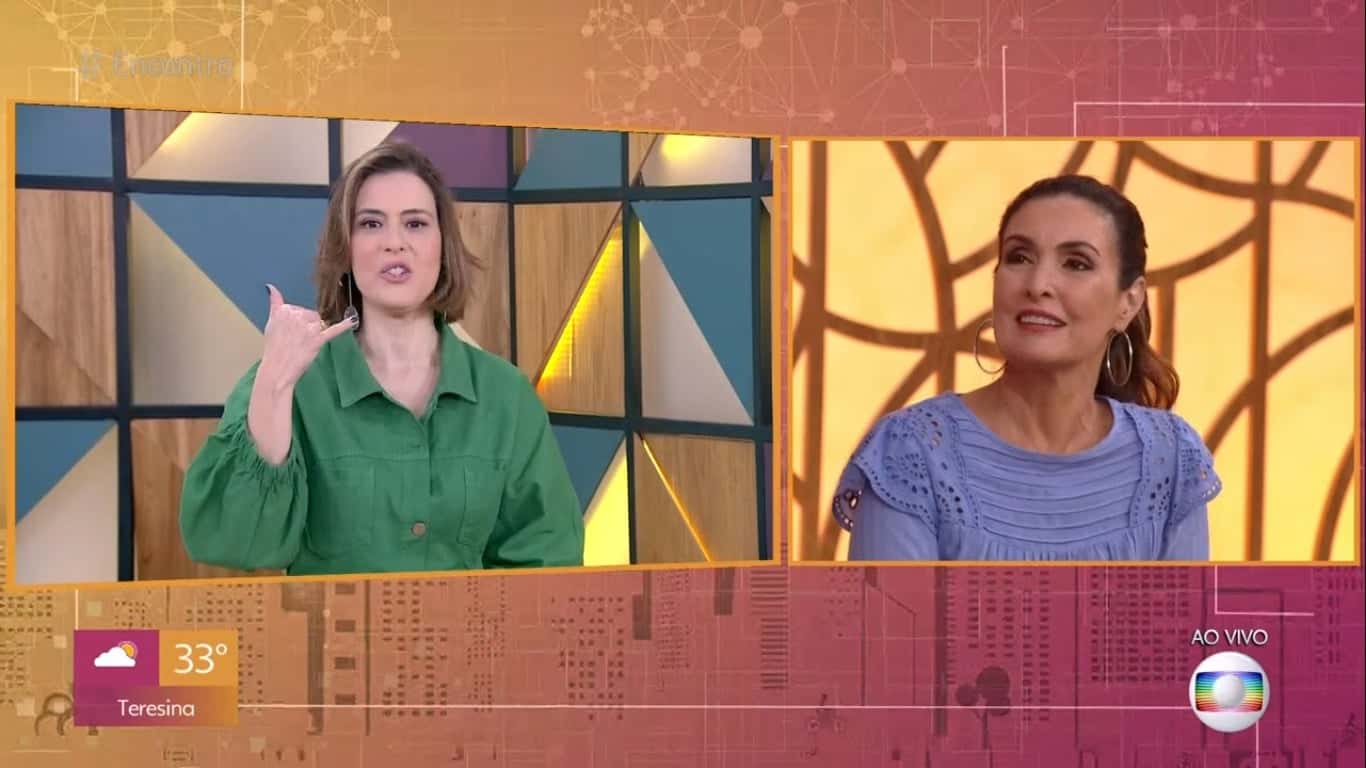 Fátima Bernardes e Michelle Loreto durante o Encontro (Foto: Reprodução/Globo)