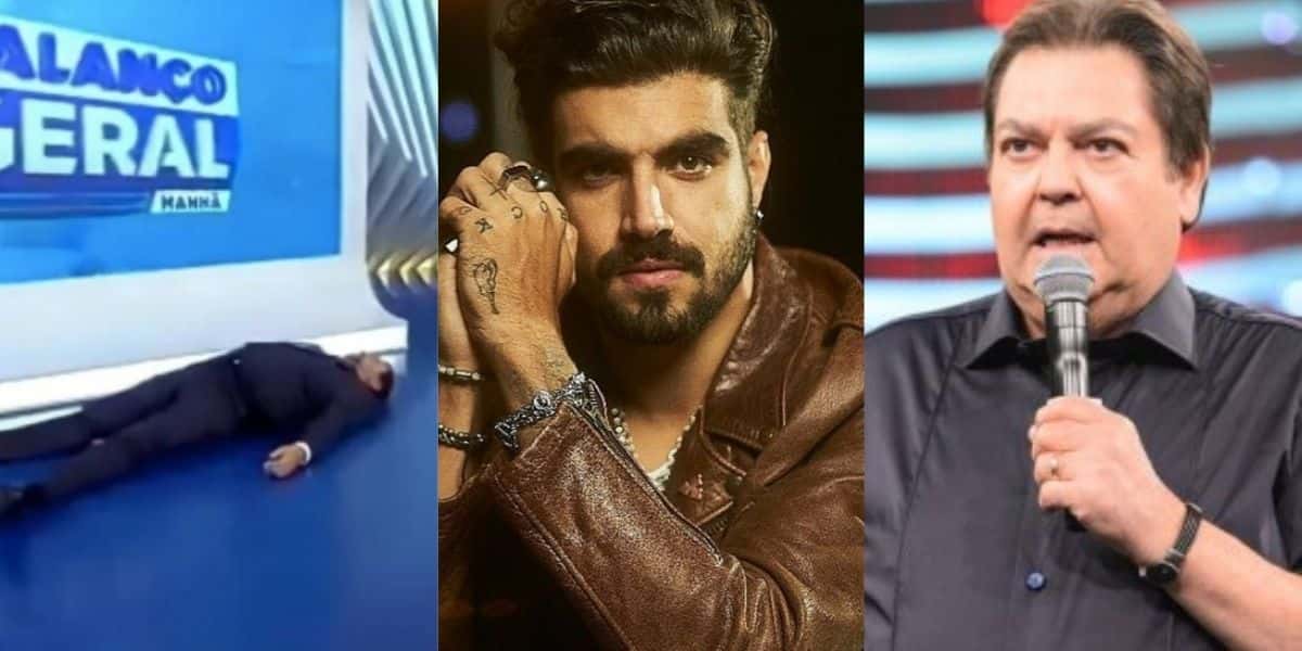 Geraldo Luis, Caio Castro e Faustão (Reprodução)
