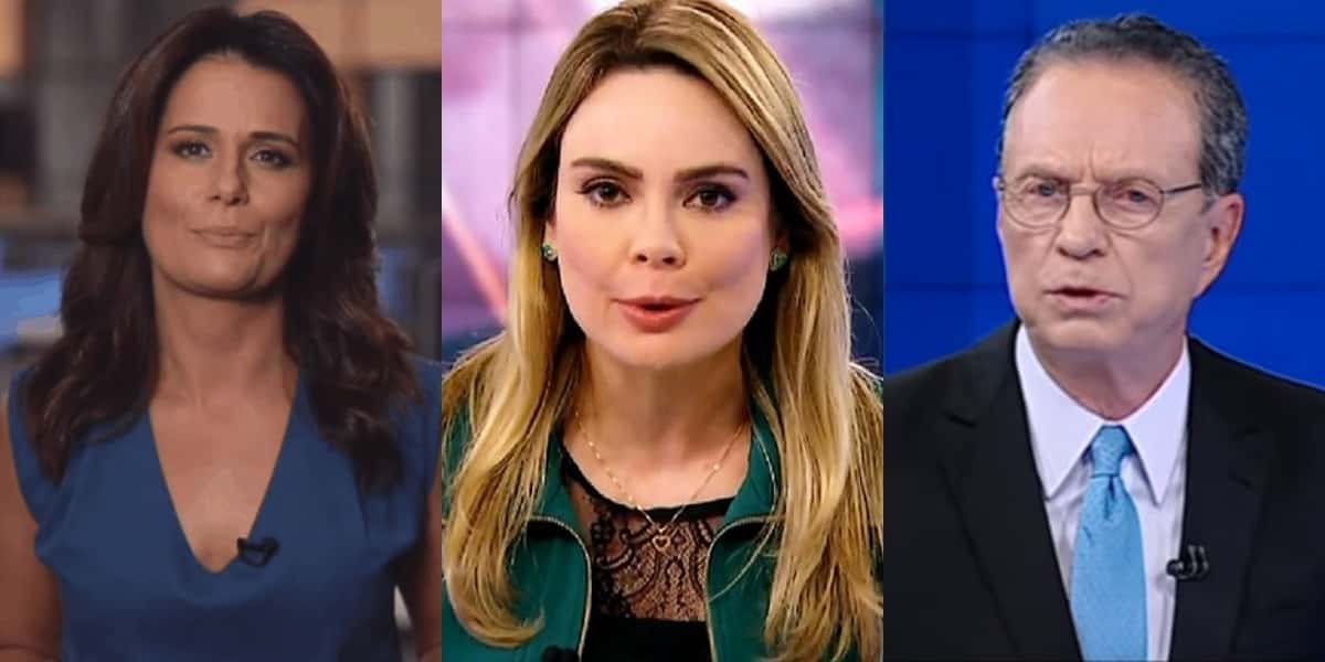 Adriana Araújo, Rachel Sheherazade e Hermano Henning (Foto: Reprodução/Record/SBT)