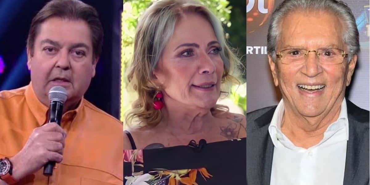 Faustão, Lucimara Parisi e Carlos Alberto de Nóbrega (Foto: Reprodução)