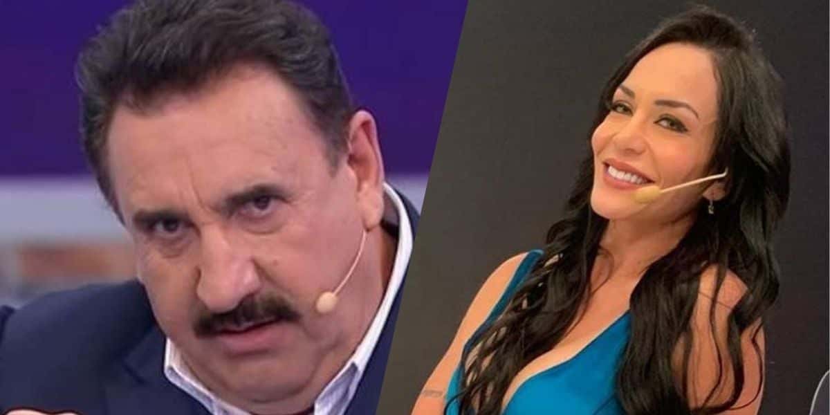 Ratinho e Rhenata Schmidt (Montagem: TV Foco)