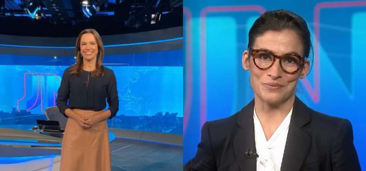 Ana Paula Araújo e Renata Vasconcellos no JN (Foto: Montagem/TV Foco)