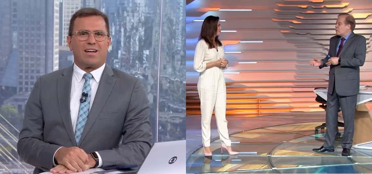 Rodrigo Bocardi, Chico Pinheiro e Ana Paula Araújo na Globo (Foto: Montagem/TV Foco)