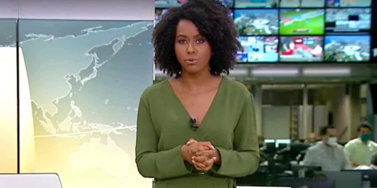 Maju Coutinho invadiu a programação da Globo com os destaques do dia (Foto: Reprodução)