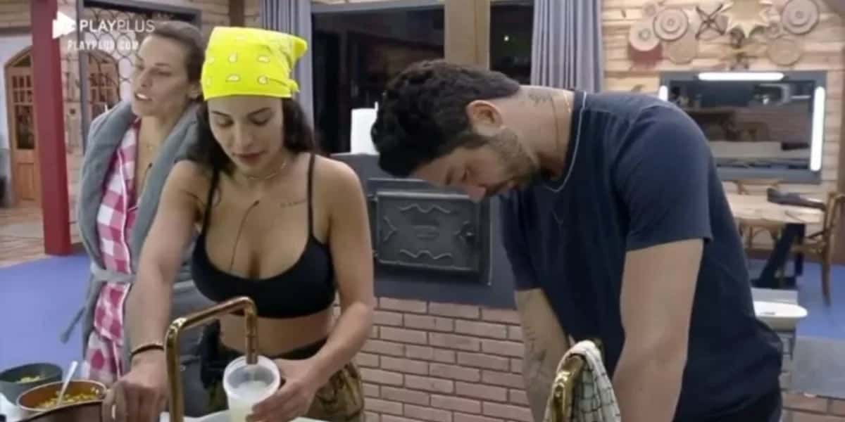 Rico, Dayane e Aline tiveram pequena discussão (Foto: Reprodução)