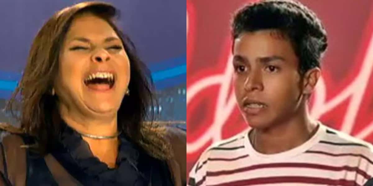 Fafá de Belém riu da cara de Thyago Delfino no "Ídolos" (Foto: Reprodução/Record)
