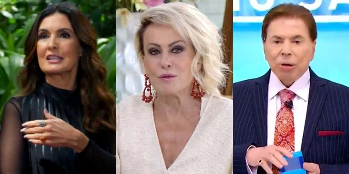 Fátima Bernardes, Ana Maria Braga e Silvio Santos (Foto: Reprodução/TV Globo/SBT)