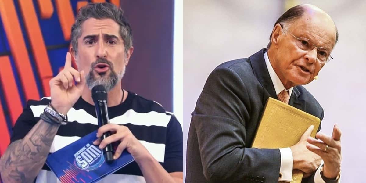 Marcos Mion acabou sendo proibido pela Record de mostrar a tatuagem da santa (Foto: Reprodução)
