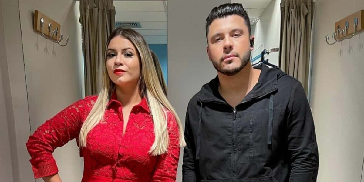 Marília Mendonça e Bruno, da dupla com Marrone (Reprodução)