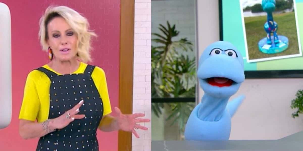 Ana Maria Braga e o mascote Robson no "Mais Você" (Foto: Reprodução/TV Globo)