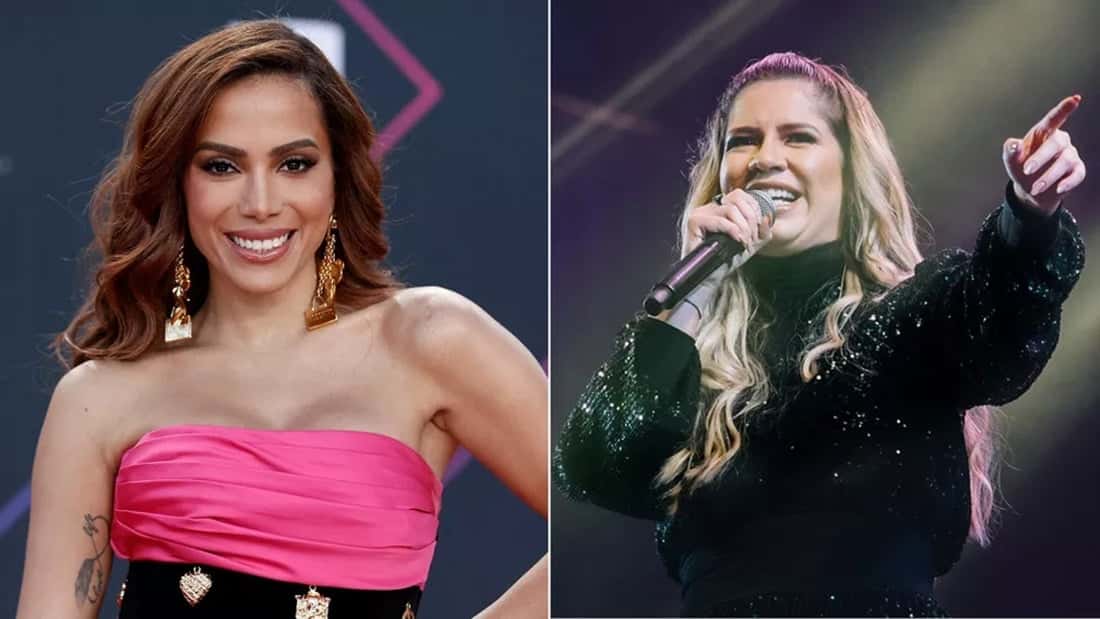 Anitta apresenta homenagem para Marília Mendonça no Grammy Latino (Foto: Reprodução/ Montagem)