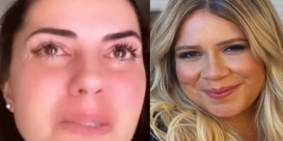 Graciele Lacerda não conteve as lágrimas ao falar da perda da cantora (Foto: Montagem)