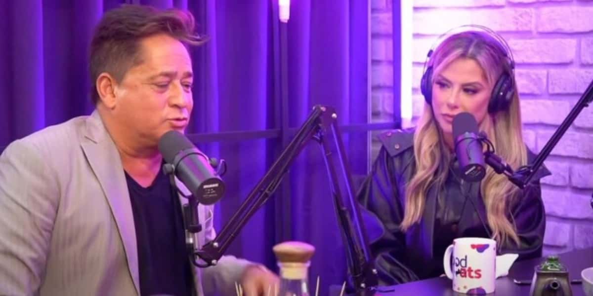 Leonardo e Poliana Rocha marcaram presença no PodCats (Foto: Reprodução)