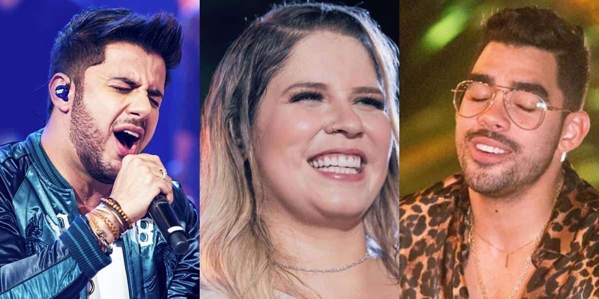 Cristiano Araújo, Marília Mendonça e Gabriel Diniz (Foto: Reprodução)