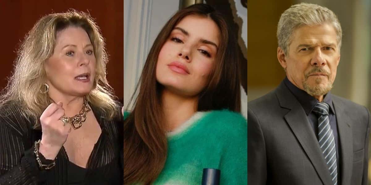 Vera Fischer, Camila Queiroz e José Mayer (Foto: Reprodução/Record/Instagram/TV Globo)