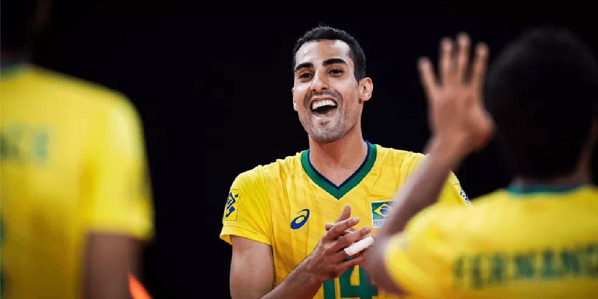 Douglas Souza em jogo de vôlei. (Foto: Divulgação)