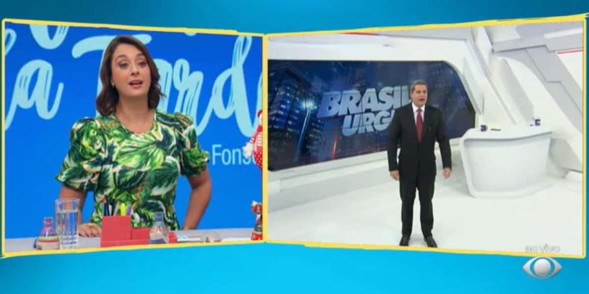 Catia Fonseca e Vicente Datena no "Melhor da Tarde" (Foto: Reprodução/Band)