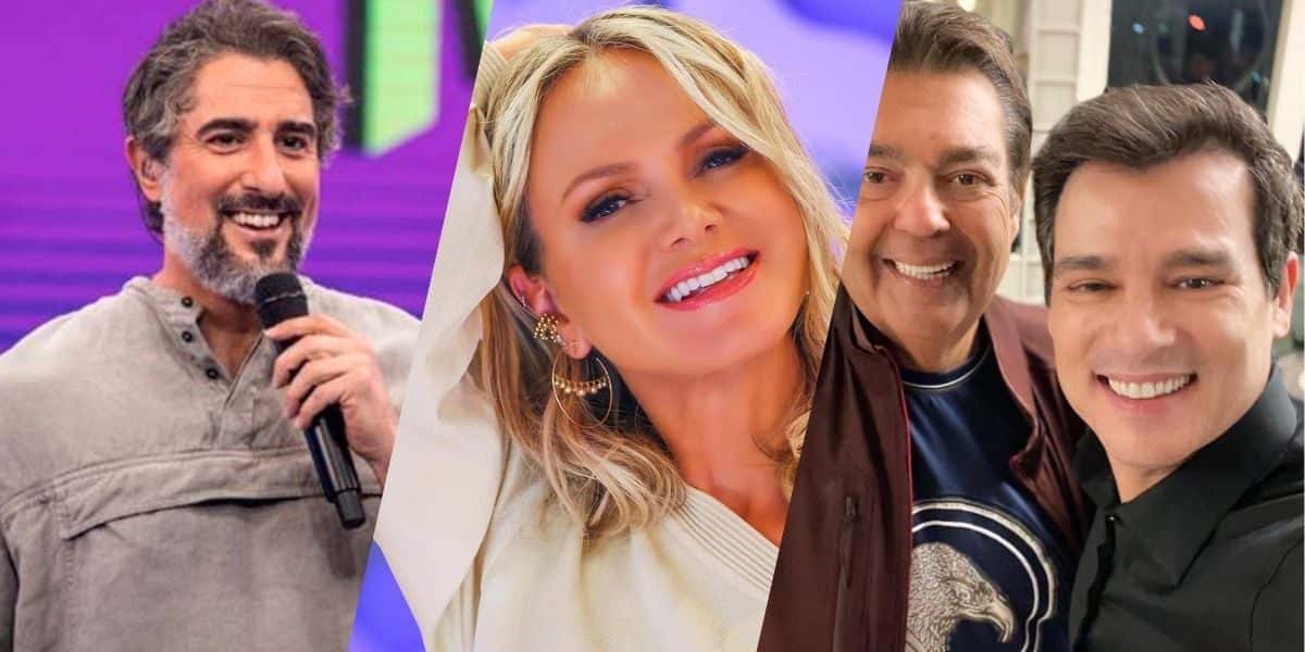Marcos Mion, Eliana, Faustão e Celso Portiolli (Montagem: TV Foco)