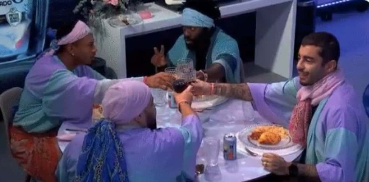 BBB22: Almoço do líder e conversa entre Tiago Abravanel e os brothers. Foto: (Reprodução- Globoplay)