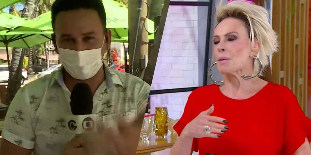 Ana Maria e o repórter Douglas (Montagem: TV Foco)