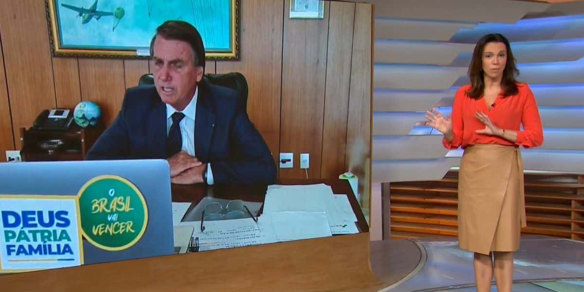 Ana Paula Araújo e Jair Bolsonaro (Foto: Reprodução/Globo)