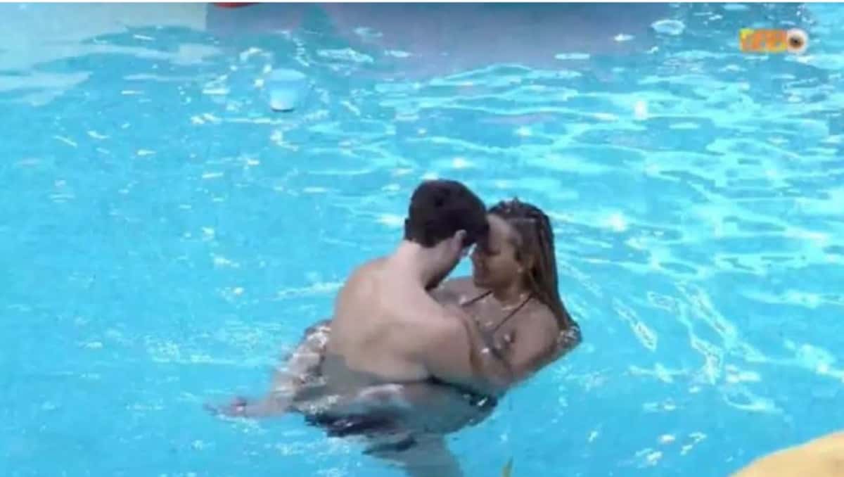 Clima esquentou entre Natália e Lucas no BBB22 (Foto: Reprodução / Globoplay)