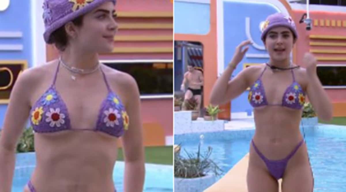 Jade Picon é vista com esparadrapo no umbigo no BBB22 (Reprodução/ Globoplay)