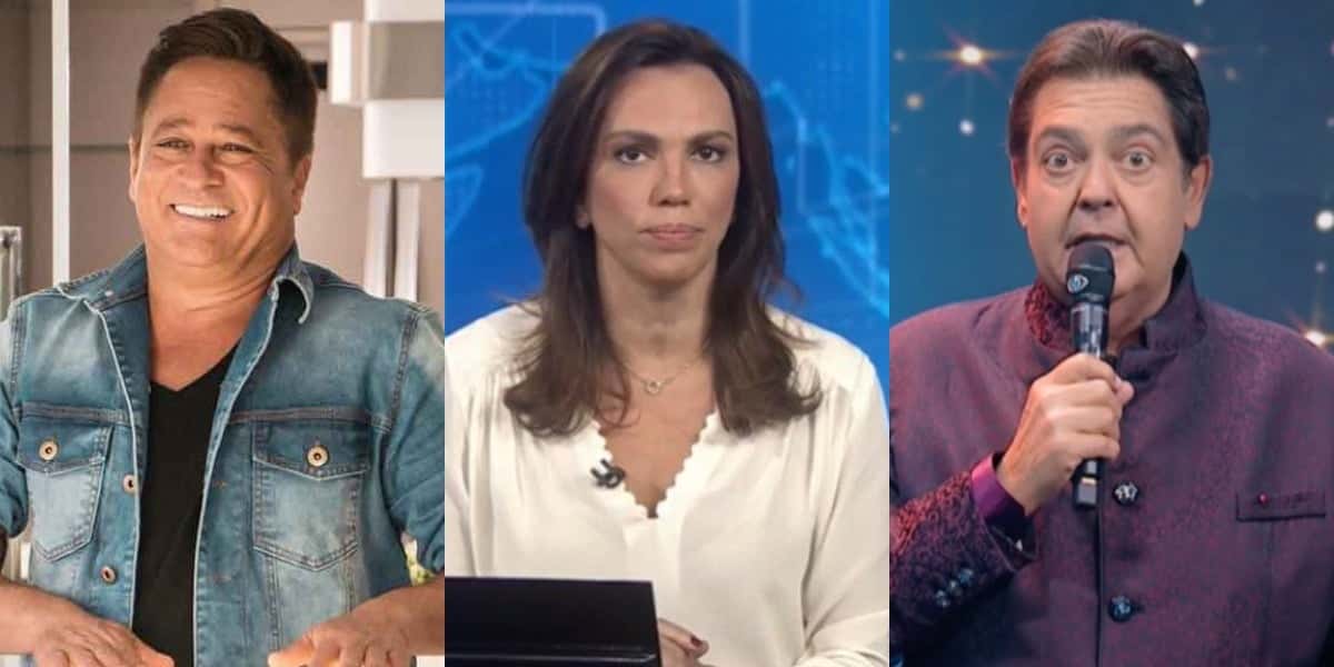 Leonardo, Ana Paula Araújo e Faustão (Foto: Reprodução/Instagram/TV Globo/Band)