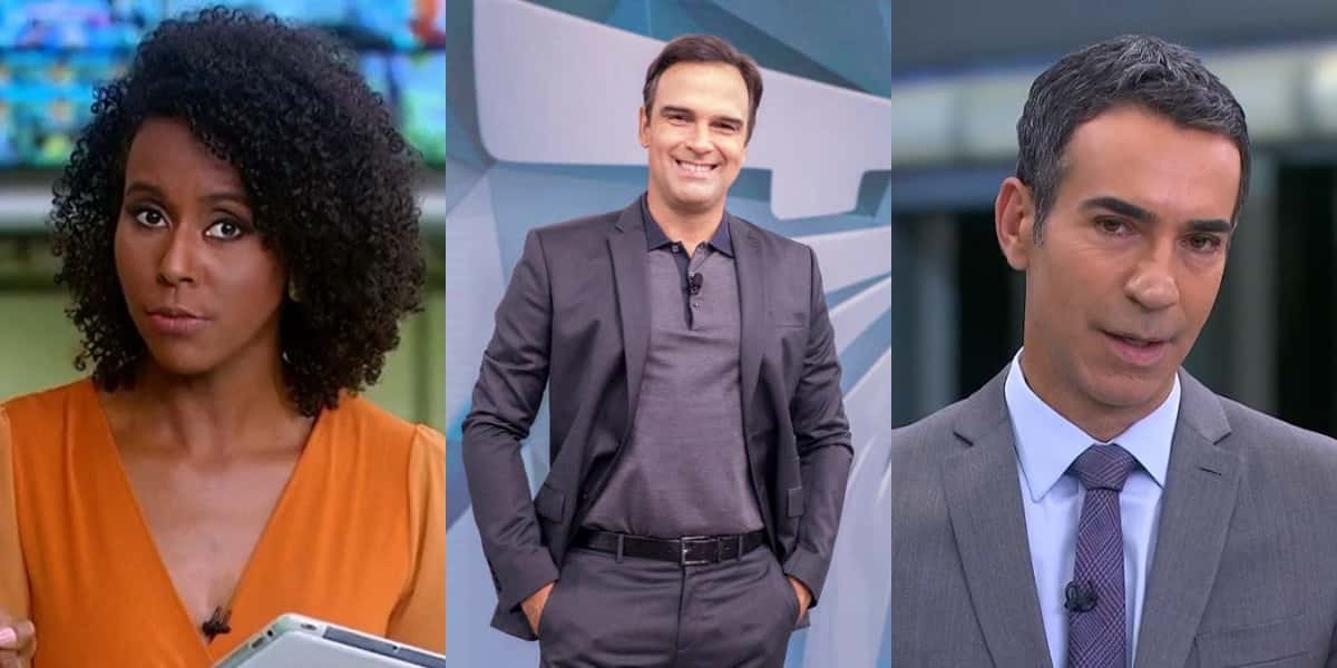 Maju Coutinho, Tadeu Schmidt e César Tralli - Foto: Reprodução