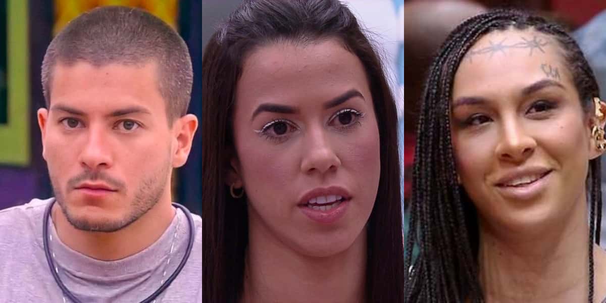 Arthur, Larissa e Linn estão no paredão do BBB22 (Foto: Reprodução)