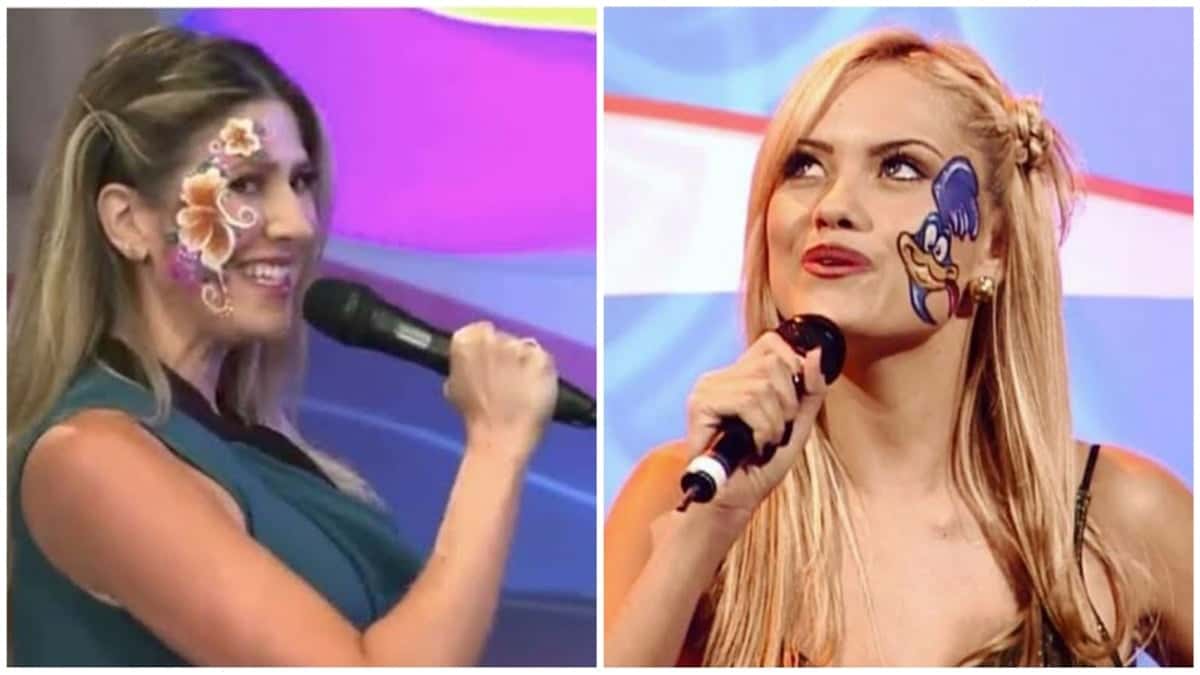 Dani Calabresa imita Ellen Rocche em sua fase "Qual É A Música?" (Montagem/ Reprodução)