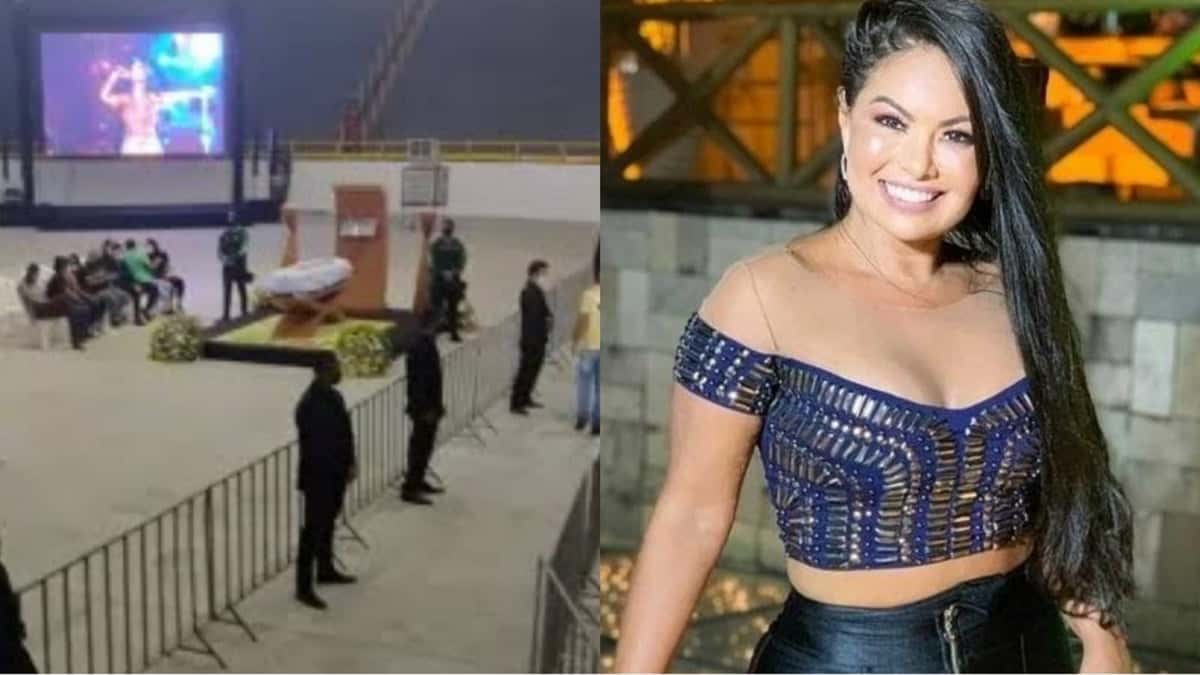 Corpo de Paulinha Abelha é velado em ginásio em Aracaju (Montagem/ Reprodução)