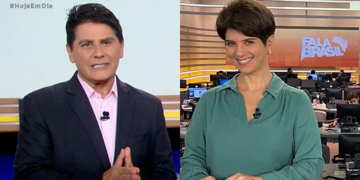 César Filho e Mariana Godoy são vizinhos de programação na Record (Foto: Reprodução)