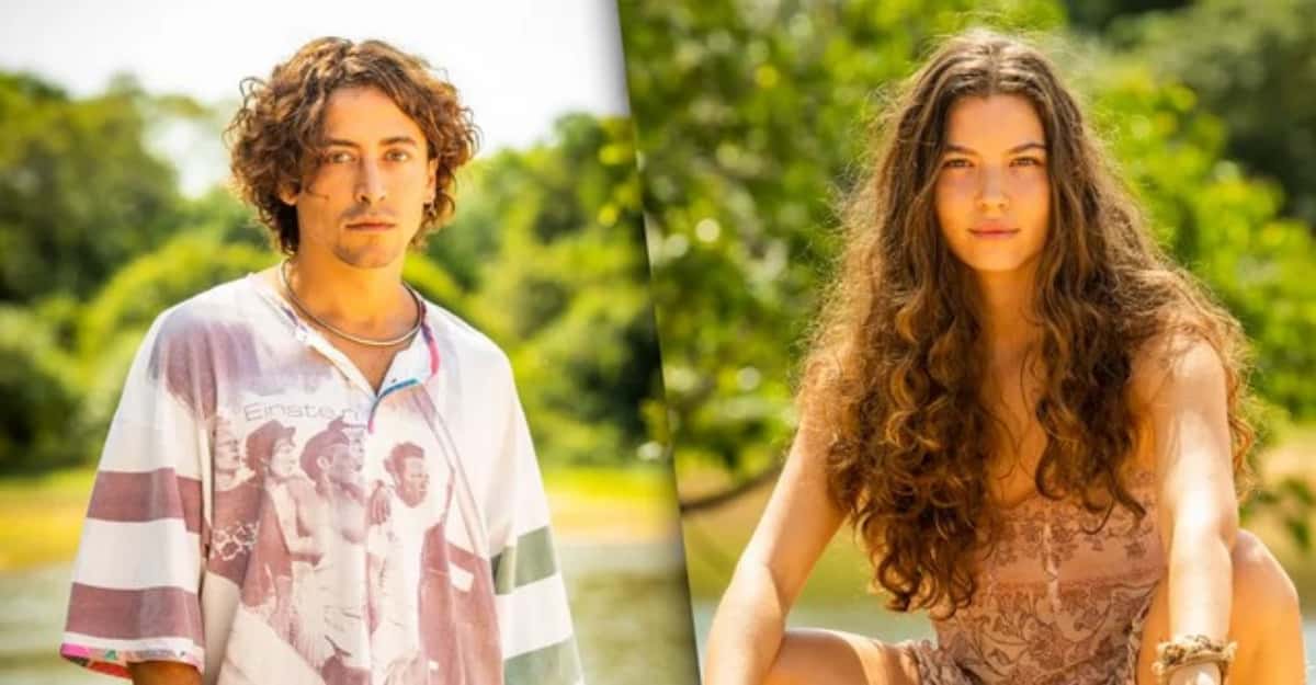 Jove (Jesuíta Barbosa) e Juma (Alanis Guillen) em 'Pantanal' (Foto: Reprodução / Globo / João Miguel Júnior)