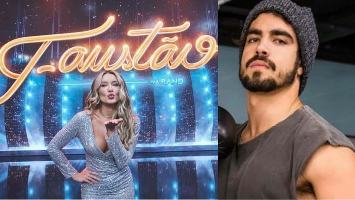 Daiane de Paula é ex-bailarina e atual assistente de palco de Faustão, além de ter envolvimento com Caio Castro (Montagem/ Reprodução)