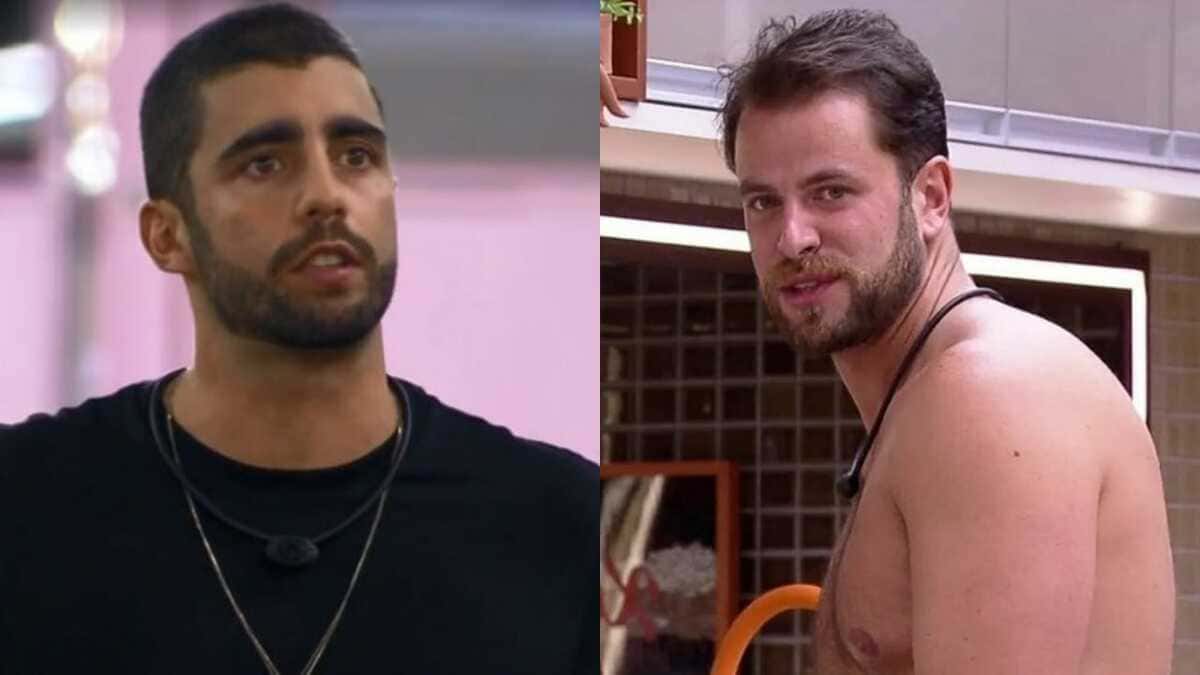 BBB22: Pedro Scooby briga com Gustavo e pega comida do lixo (Foto: Reprodução/Montagem)