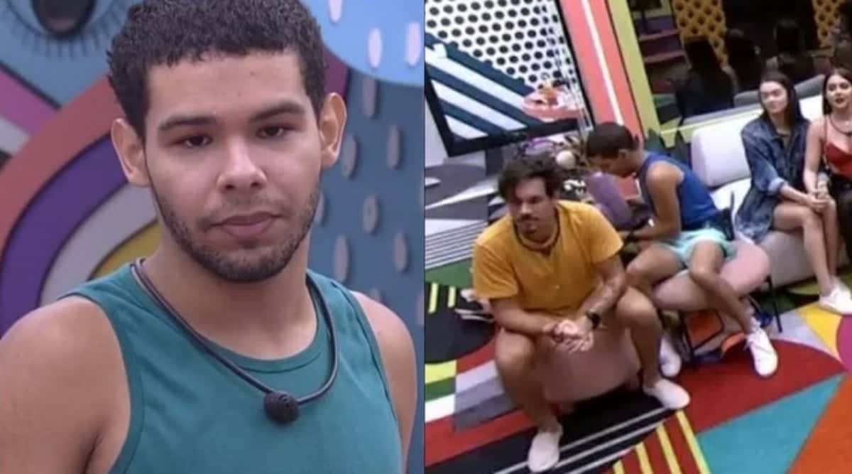 BBB22: Forçado? Vyni derruba vaso no ao vivo e web detona: "Fez de propósito" (Foto: Reprodução / Globoplay)