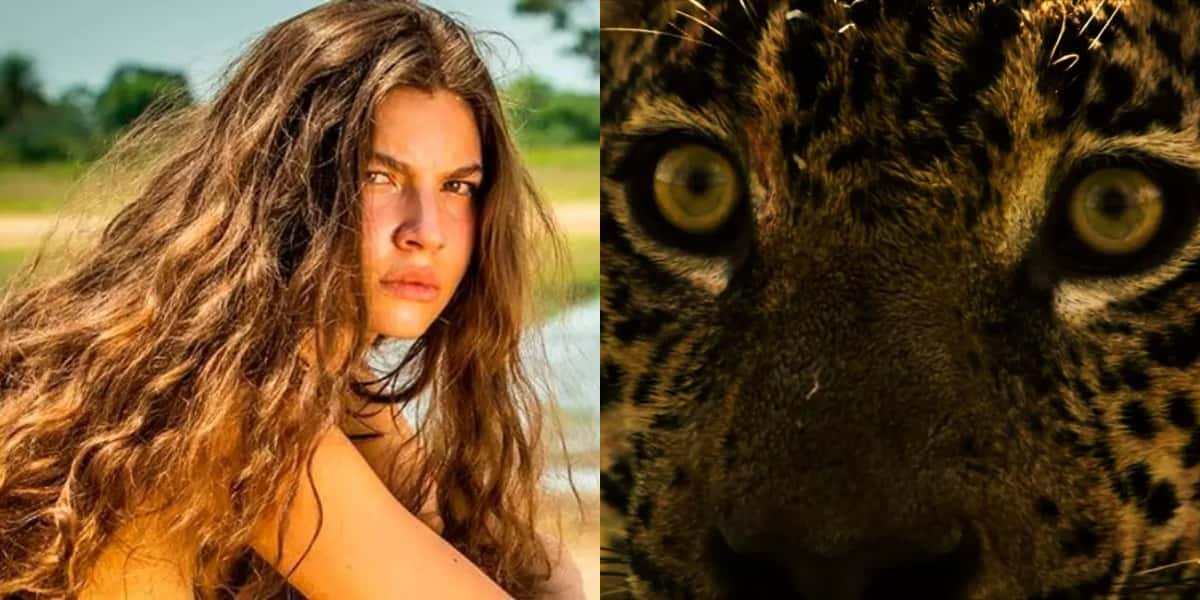 Alanis Guillen vive a mulher-onça Juma, em "Pantanal" (Foto: Reprodução/TV Globo)