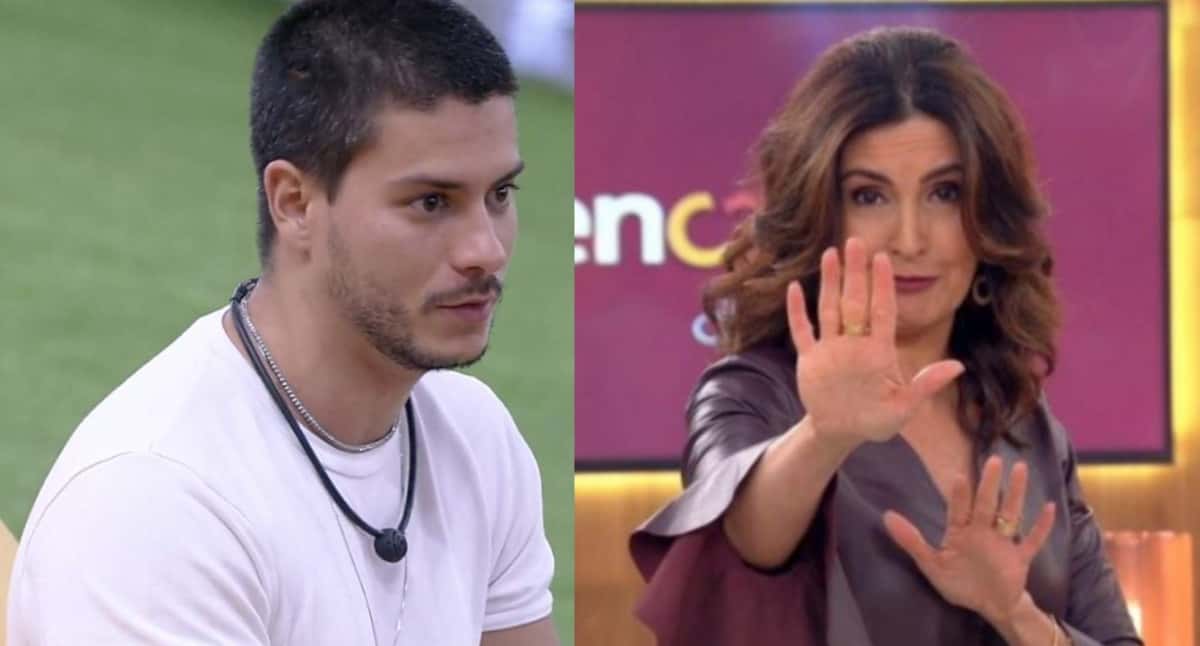 A "padaria" questionou a ausência do nome de Arthur Aguiar do BBB22 no telão do Encontro (Foto: Reprodução / Globo)