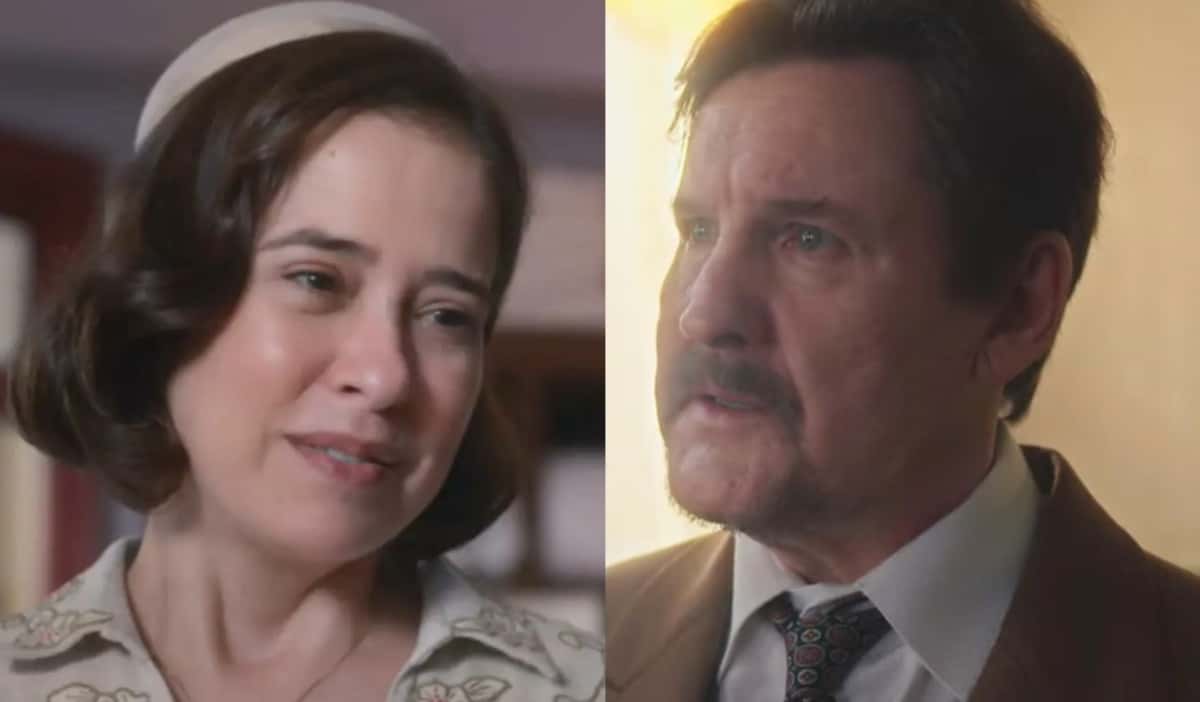Heloísa (Paloma Duarte) e Matias (Antonio Calloni) trocarão tapas e se ofenderão em "Além da Ilusão" (Foto: Reprodução / Globo)