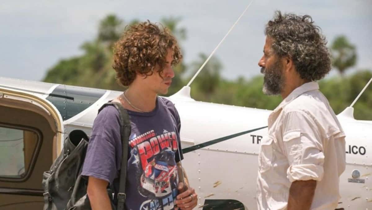 Jove (Jesuíta Barbosa) decepcionará o pai, José Leôncio (Marcos Palmeira), por ser vegetariano em 'Pantanal' (Foto: Reprodução / Globo)