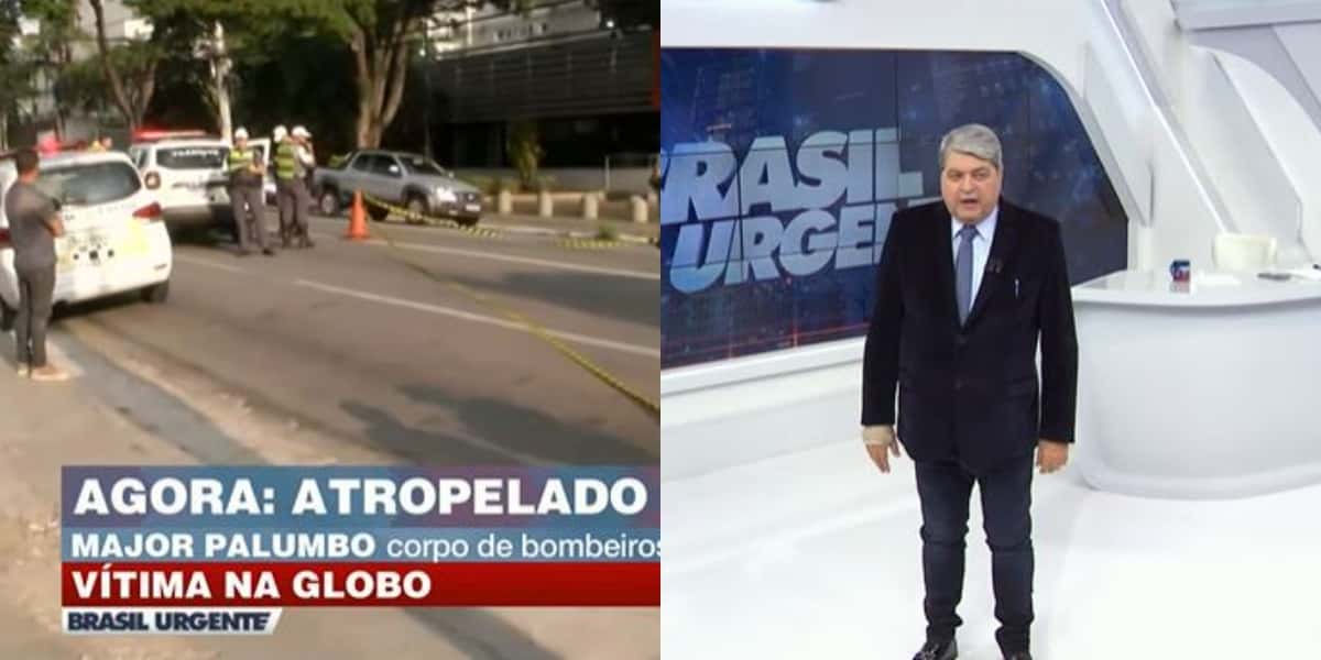 Datena anunciou acidente próximo da Globo (Foto: Reprodução/Band)