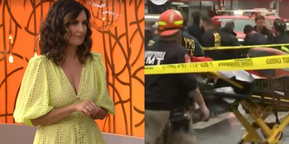 Fátima Bernardes mostrou tiroteio no "Encontro" (Foto: Reprodução/TV Globo)