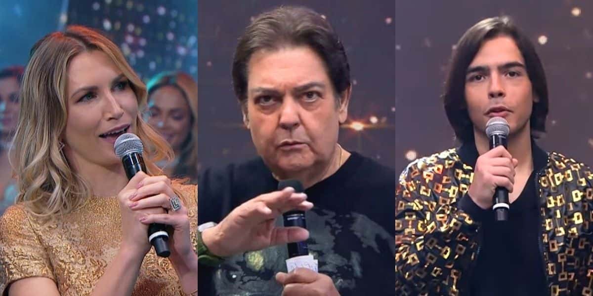 Faustão, Anne Lottermann e João Guilherme (Montagem: TV Foco)