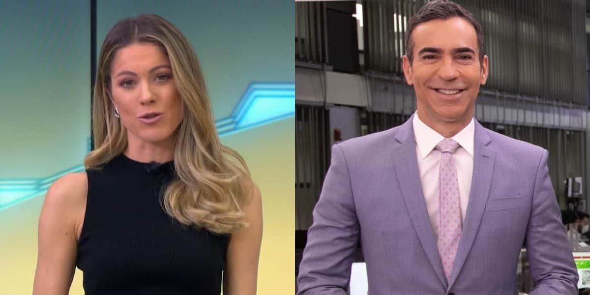 Jacqueline Brazil e César Tralli (Montagem: TV Foco)