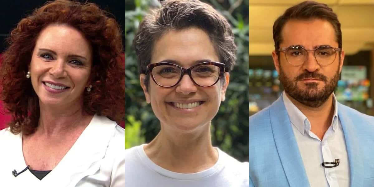Leilane Neubarth, Sandra Annenberg e Marcelo Cosme (Foto: Reprodução/GloboNews/Instagram/TV Globo)