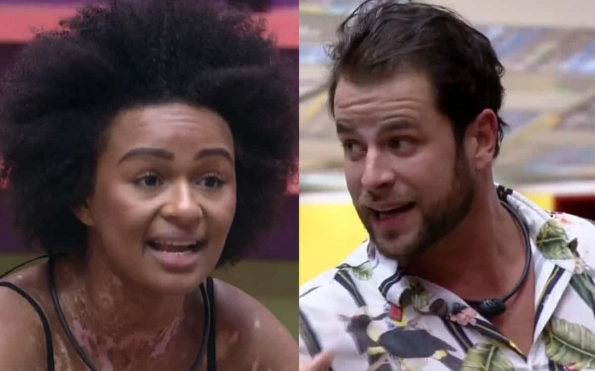 Natália Deodato e Gustavo Marsengo no BBB22; brothers protagonizaram nova guerra no reality (Foto: Reprodução / Globoplay)